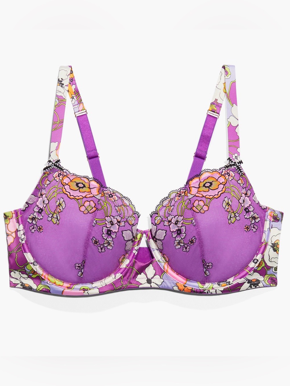 Savage X Fenty Purple Floral Underwire Bra